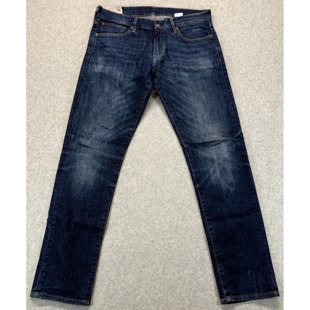 Polo Ralph Lauren Mens Dungaree Fit Jeans Blue Denim Straight Leg Vintage 30x30